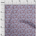 thumbnail image 2 of oneOone Polyester Lycra Dusty Blue Fabric Floral Craft Projects Decor Fabric Printed By The Yard 56 Inch Wide, 2 of 4