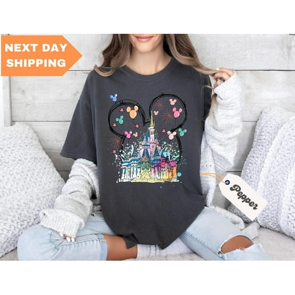 Watercolor Disney Shirt, Disney Castle Shirt, Colorful Disney Family Shirts, Disney Cruise Shirt, Disney World Matching Tees