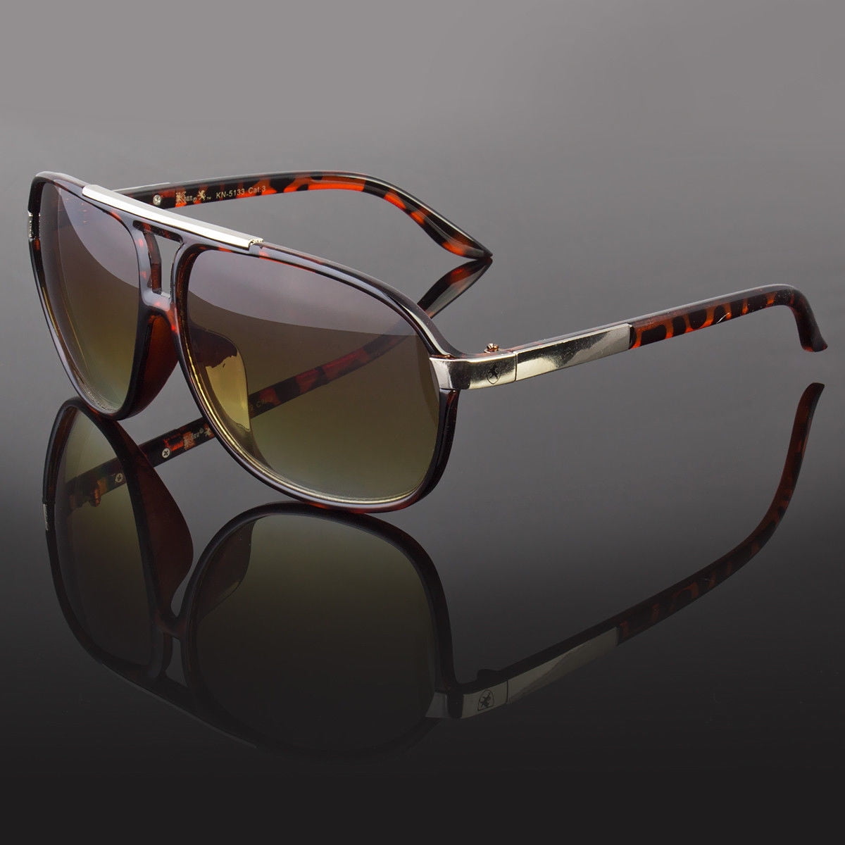 80's Mens Retro Vintage Classic Fashion Aviator Sunglasses Tortoise CASE r