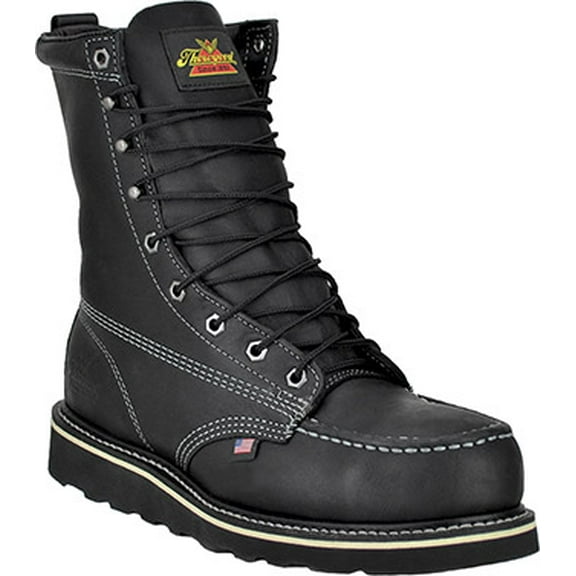 Men's Thorogood 8" Steel Toe Moc Toe Wedge Sole Boot (U.S.A.) TH804-6208-GWP504, Black