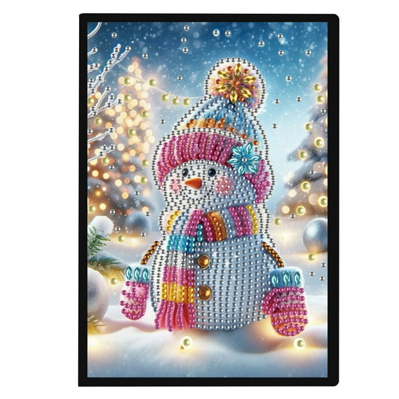 Diamond Painting Notebook Kit Snowman DIY Art Craft Kit A5 Perfect Creative Gift Ideal for Painting, Writing, and Notebook Use