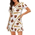 thumbnail image 1 of Saiise Motif Sport Baseball Chemise de Nuit à Manches Courtes Col Rond Mignonne Robe de Nuit Confortable, 1 of 6