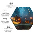 thumbnail image 4 of Balery 4 Pcs Spooky Halloweenleather Coasters Set, Drink Table Cup Coasters For Living Room Kitchen Coffee Decor, 4 of 9
