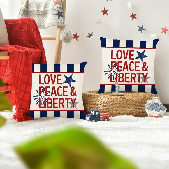 EGNMCR Memorial Day Decorations,4Th of July Decorations 4th Of July Cushion Covers Star Flag Patriotics Cushion Covers 4th Of July Decor For For Sofa Bedroom Home Decor Linen Pillowcase