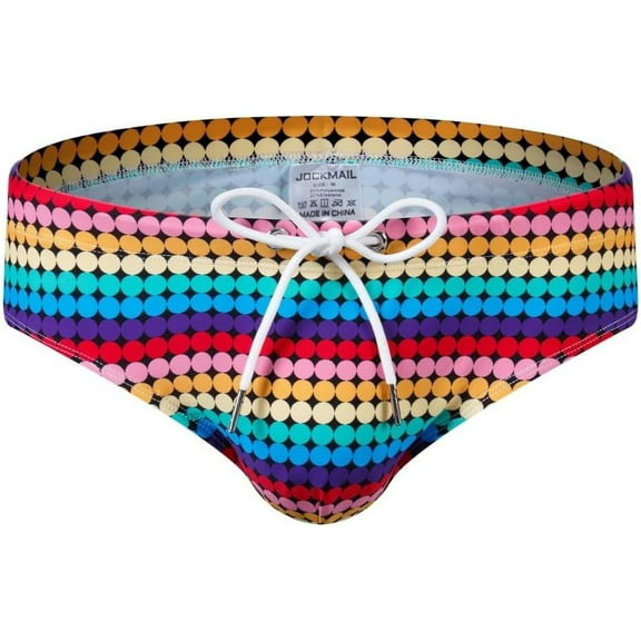 JOCKMIAL Mens Swim Briefs Mens Bikini Swimwear Sexy Swimsuit with Drawstring Removable Pad