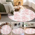 thumbnail image 6 of Pink Fruit Large Area Rugs for Bedroom Living Room, Soft Non Slip Carpet Bedside Rug, Vintage Plant Nature Botanical Flower Round Floor Cover Kitchen Accent Rug 4' for Dining Room/Office, 6 of 9