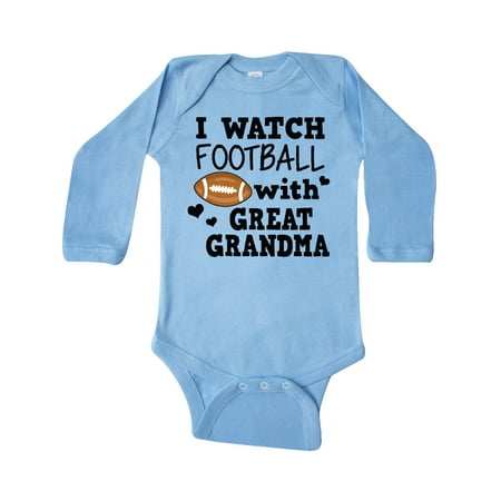 

Inktastic I Watch Football with My Great Grandma Gift Baby Boy Long Sleeve Bodysuit