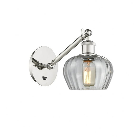 317-1W-PN-G92-LED-Innovations Lighting-Fenton - 1 Light Wall Sconce In Art Nouveau Style-9.88 Inches Tall and 6.5 Inches Wide Polished Nickel Clear
