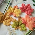 thumbnail image 3 of Visland Faux Maple Leaves 8cm “Artificial” Fabric Mix Color Autumn Bouquet (100 Count), 3 of 8