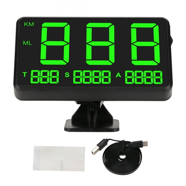 Pantalla HUD Universal NikouMX 4,5 pulgadas negra para coche 2 alarmas Fuente de alimentación USB