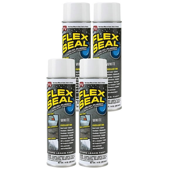 Flex Seal Spray Rubber Sealant Coating, 14-oz, White 4 Pack