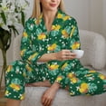 thumbnail image 5 of KLL Tropical Fruit Print Women's Long Sleeve Pajamas with Pants Sleepwear Loungewear 2 Set-, 5 of 7