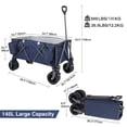 thumbnail image 2 of REDCAMP Folding Wagon Cart with Extra Wide Wheels, Heavy Duty Collapsible Utility Beach Wagon for Sand, Blue, 2 of 8