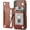 Brown, variant on REQO iPhone Xs iPhone X Wallet Case with Card Holder,REQO Premium PU Leather Kickstand Card Slots Case,Double Magnetic Clasp and Durable Shockproof Cover(Brown)