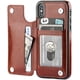 thumbnail image 1 of Funda tipo billetera para Iphone Xs Iphone X con portatarjetas, funda con ranuras para tarjetas con función atril de cuero de primera calidad, cierre magnético doble y cubierta duradera a prueba de go Namotu CZDZ-ZH48-3, 1 of 6