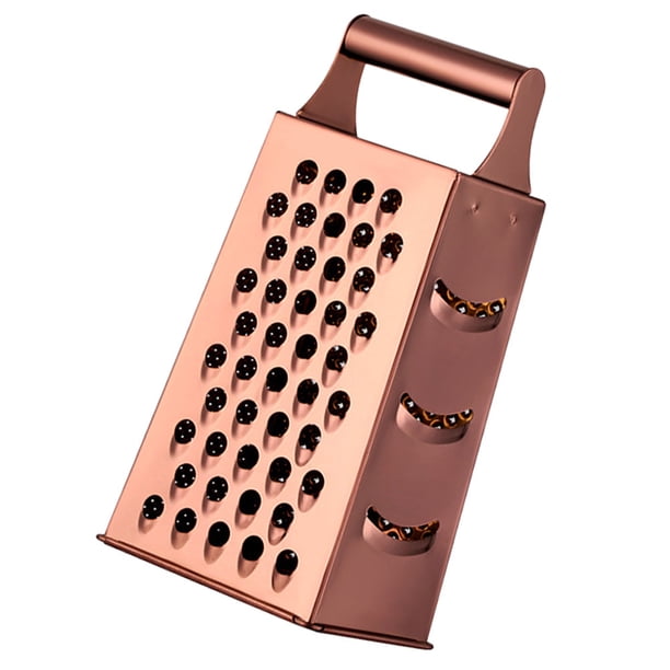 IDEANATEGRATE Rallador De Acero Inoxidable Para Cocina En Color Oro Rosa Con Mango Antideslizante