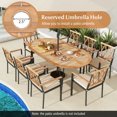 thumbnail image 3 of Kadyn Outdoor Dining Table, Camping Table, Dining Side Table,79 Inch Oval Patio Dining Table with Umbrella Hole and Acacia Wood Tabletop for 8 People, 3 of 7