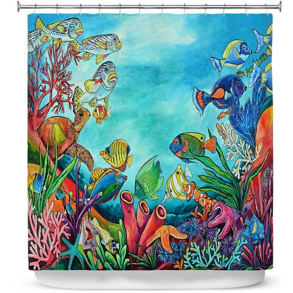 Shower Curtains 70" x 73" from DiaNoche Designs by Patti Schermerhorn - Coral Reef