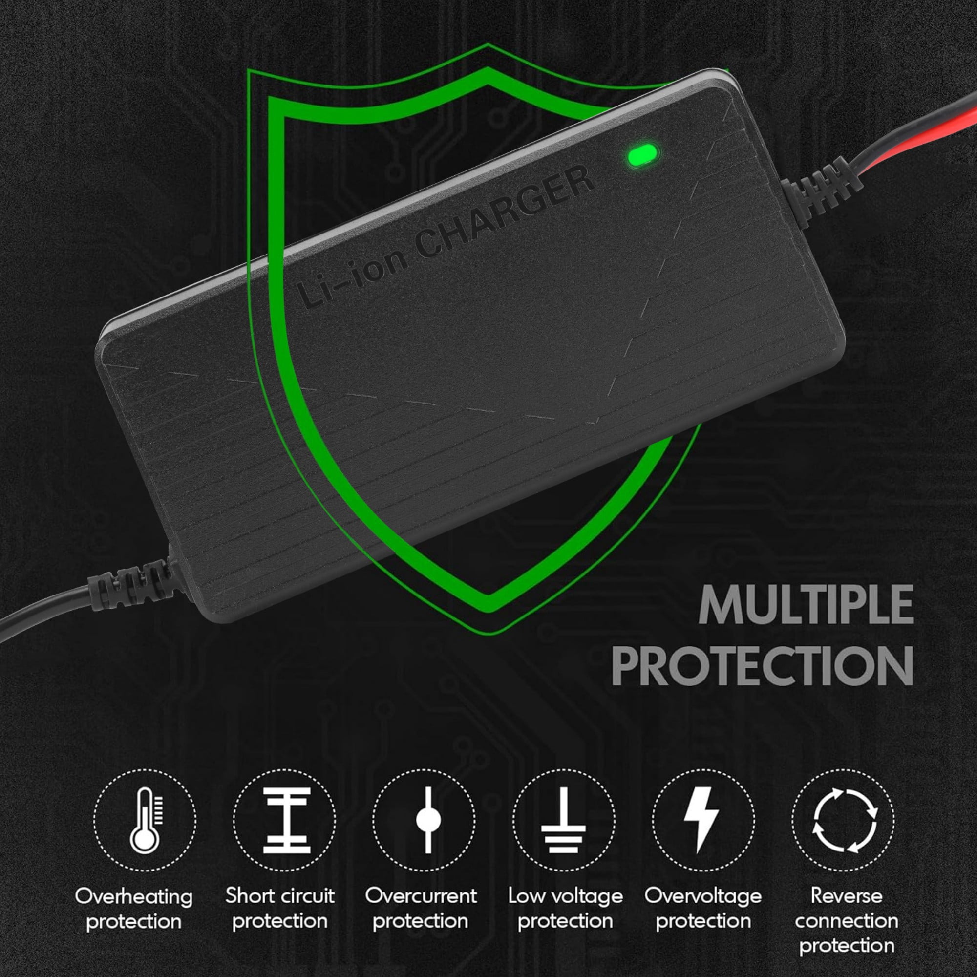 12V 10-Amp 10A Smart Fast Charger for Lithium Iron Phosphate (LiFePO4) Battery