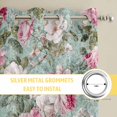 thumbnail image 6 of Vintage Spring Floral Kitchen Curtains Window Panels, Botanical Summer Pink Green Insulated Window Treatment Curtain, Grommet Curtains for Bedroom/Living Room/Bathroom, 2 Piece 52"Wx63"L, 6 of 8
