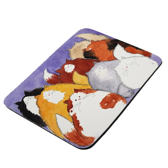 Eight Colorful Maine Coon Kitties Abstract Cat Art by Denise Every - KuzmarK Mousepad / Hot Pad / Trivet