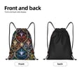 thumbnail image 4 of Drawstring Backpack, Men Ladies Waterproof Sports Backpack Gym Bag-Retro Colored Prism Pattern-Small Size, 4 of 8