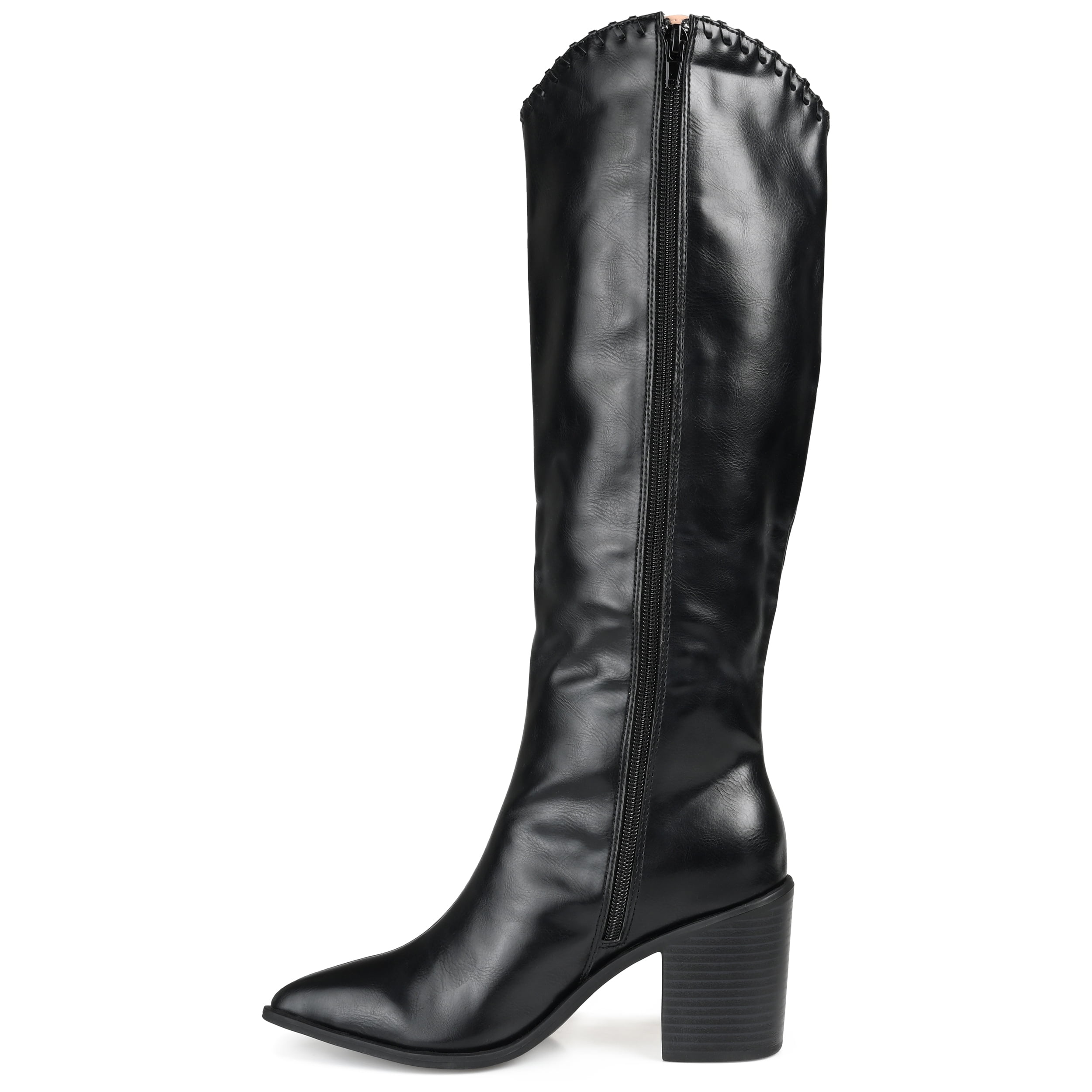 Journee Womens Daria Tru Comfort Foam Wide Width Wide Calf Stacked Heel Knee High Boots
