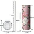 thumbnail image 5 of 20oz Pioneer Flower Skinny Tumblers Stainless Steel Tumbler with Lid and Straw,Vacuum Insulated Double Wall Travel Tumbler Cups with Cleaning Brush for Coffee,Tea, 5 of 6