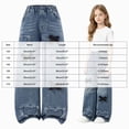 thumbnail image 3 of CAUYDY Jeans for Girls Wide Leg Kids Baggy Denim Pants Elastic Waisted Cute Print Y2k Trousers with Pockets Sizes 7-8 Years, 3 of 9