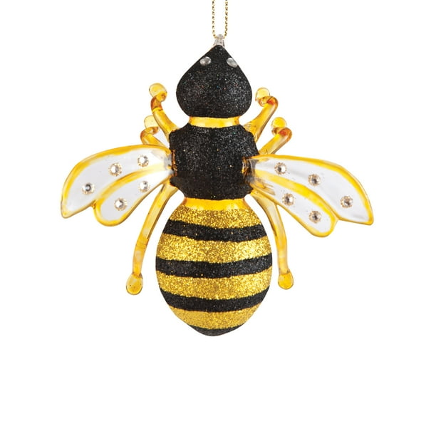 Glass Bee Christmas Ornament