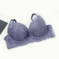 thumbnail image 6 of Women's Push up Bra and Panty Set Lace Underwire Bralettes and Briefs Suit Padded Training Bras for Lady Purple 90B, 6 of 8