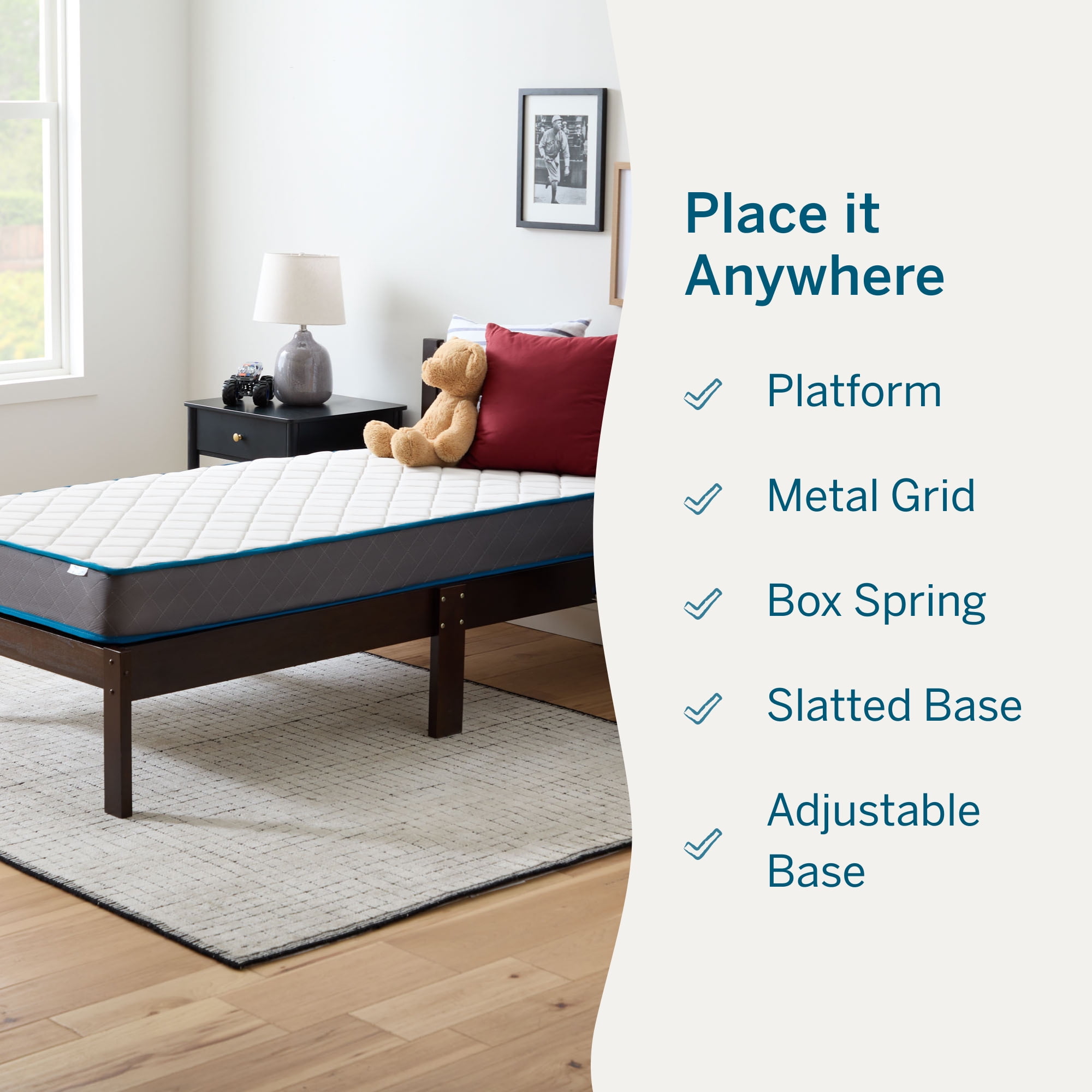 Lucid Bounder 7" Innerspring Mattress with Quilted Fabric Cover, Full