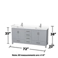 thumbnail image 3 of Wyndham Collection Sheffield 72" Metal & Wood Double Bathroom Vanity in Gray, 3 of 9