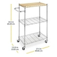 thumbnail image 2 of Whitmor Kitchen Storage/Microwave Cart-Wood & Chrome - Length 13.25 x Width 27.5 x Height 33.5, 2 of 11