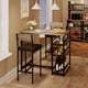 thumbnail image 4 of Set de mesa de comedor y 2 sillas tapizadas con 3 estantes grandes de almacenamiento – Ideal para cocina, apartamento o espacios pequeños – Estilo rústico gris – grey, 1+2 Set, 4 of 8