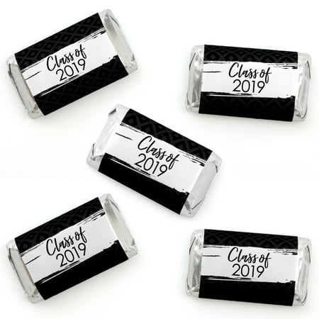 Black and White Grad - Best is Yet to Come - Mini Candy Bar Wrapper Stickers - 2019 Black and White Graduation Party