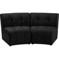 thumbnail image 1 of Meridian Furniture Limitless Black Velvet Modular Loveseat, 1 of 7