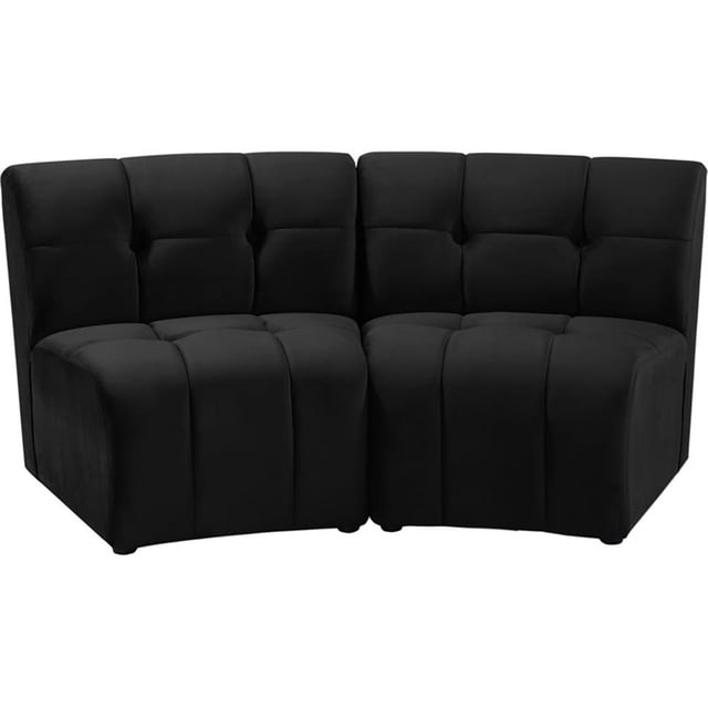 Meridian Furniture Limitless Black Velvet Modular Loveseat