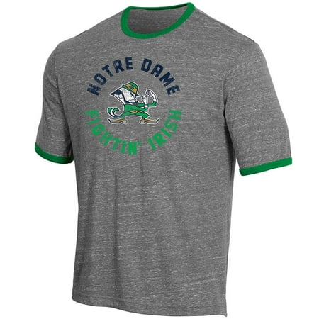 Men's Russell Heathered Gray Notre Dame Fighting Irish Athletic Fit Crew Neck Tri-Blend T-Shirt