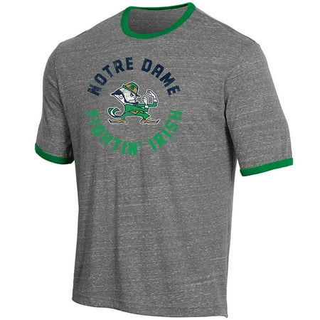 - Men's Russell Heathered Gray Notre Dame Fighting Irish Athletic Fit Crew Neck Tri-Blend T-Shirt