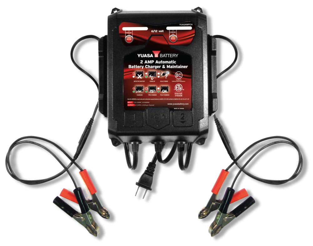 Yuasa 2 Amp Dual-Bank Automatic Battery Charger & Maintainer (YUA2AMPCH)