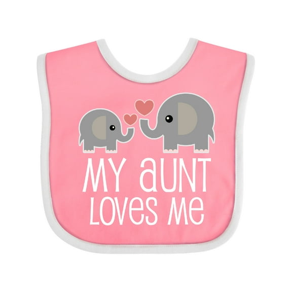 Inktastic My Aunt Loves Me Niece Nephew Elephant Boys or Girls Baby Bib