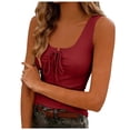 thumbnail image 1 of Yammkia Camisoles pour Femmes Débardeur - Coton Respirant Extensible (Rouge Brique, S), 1 of 8