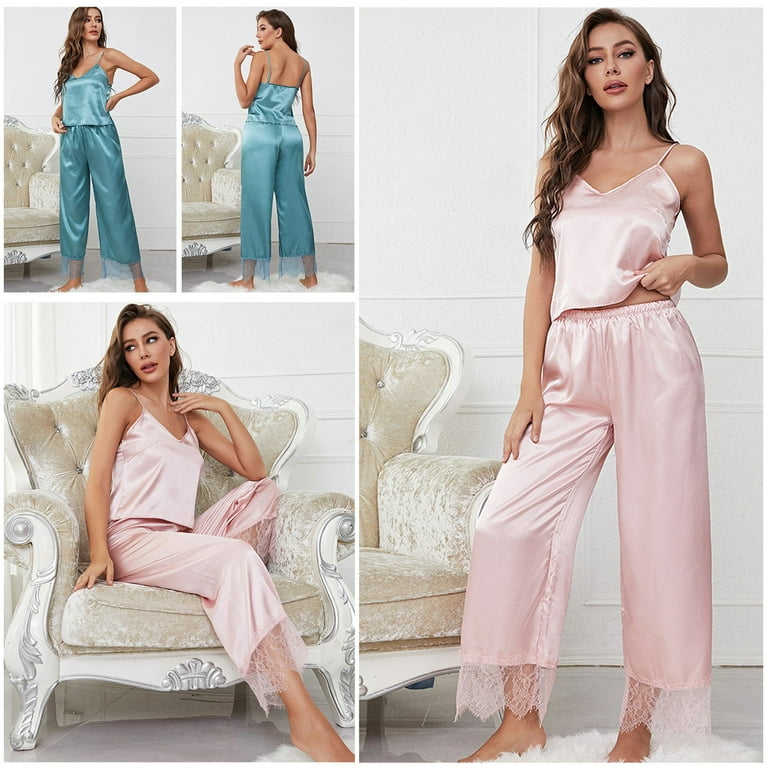 Silk Pajamas for Women Stretch Comfy Sexy Nightie Full Slips Sleep Dress  Sleepwear Comfy Wearproof Satin Nightgown, Pink, Medium : :  Clothing, Shoes & Accessories