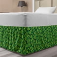 thumbnail image 1 of Jungle Foliage Bed Skirt, Nature Inspired Pattern with Tropic Hawaiian Plantation Leaves, Elastic Bedskirt Dust Ruffle Wrap Around for Bedding Decor, 4 Sizes, Green Lime Green, by Ambesonne, 1 of 2