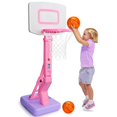 thumbnail image 1 of Miniaro de baloncesto Qirptey para niñas pequeñas, rosa, con bomba de bola, 1 of 6