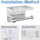 thumbnail image 2 of Wall-mounted toilet paper holder, toilet paper roll holder, toilet paper holder, paper hook, toilet paper holder (silver), 2 of 5