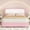 White & Pink, variant on 4 EVER WINNER Twin Size Bed Frame, Upholstered Platform Bed Frame with Curved Headboard, Low Profile Bed Frame, Soft Rounded Corners & Footboard, White