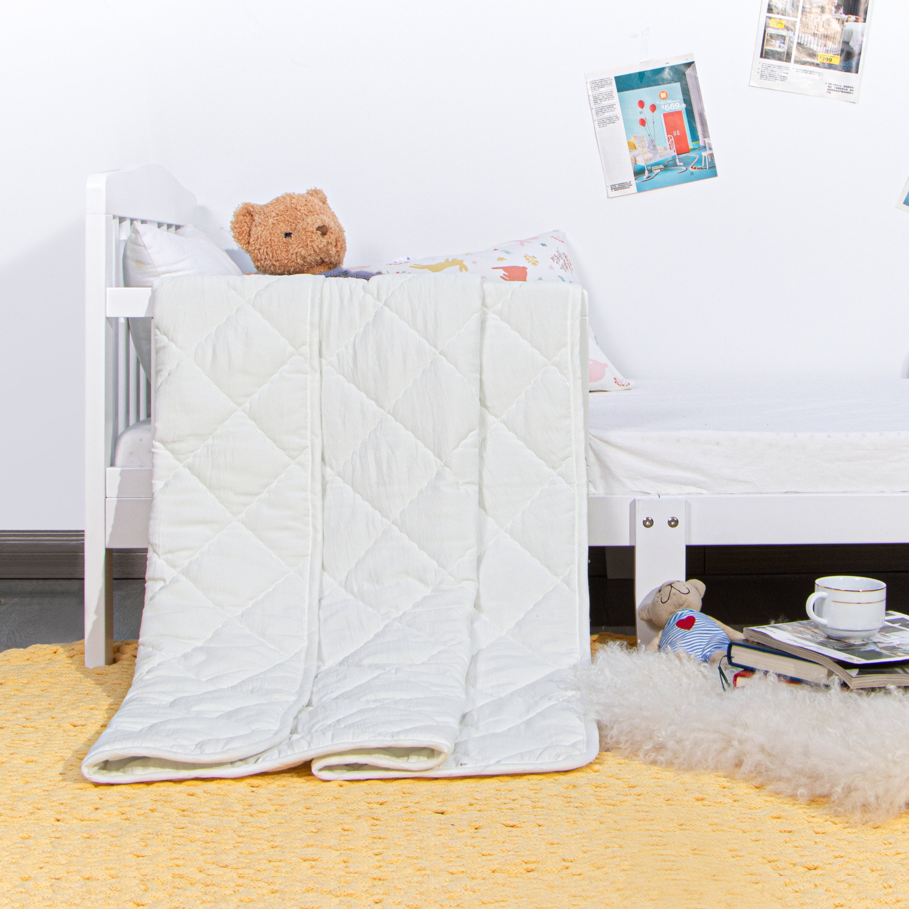 MEJU 100% Polyester Duvet Insert Lightweight for Baby Toddler Boys Girls Crib Bed Decoration Gift 43 X 59 Duvet 1.1 pounds 