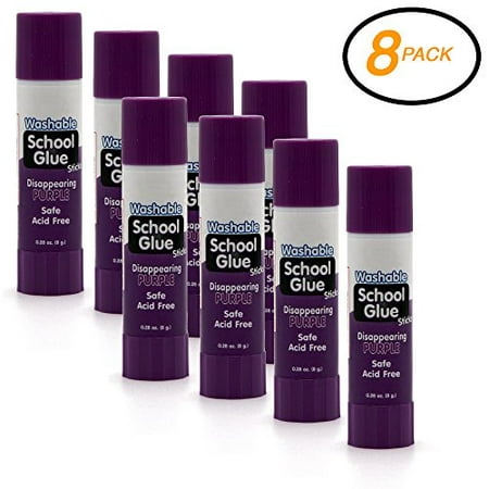 Emraw Small 8 g (0.28 oz.) Disappearing Purple Glue Stick Safe Smooth Wrinkle Acid Free - for Photos, Papers, Envelops Etc. Good for Home, Office & School (Pack of